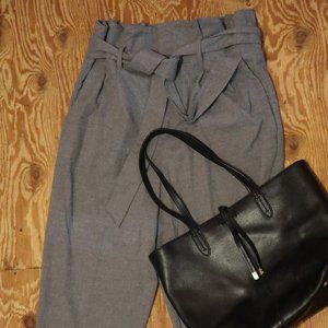 H&M Grey Wool paper bag pants, like new